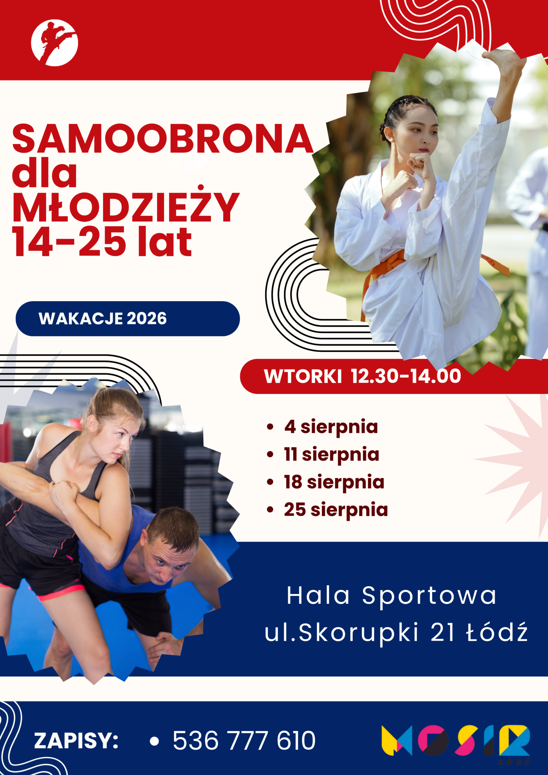 Samoobrona dla młodzieży, Łódź wakacje 2026